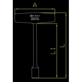 LLAVE T TUBO HEXAGONAL RUCCI